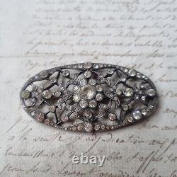 Broche XVIIIè Ancienne en Argent Pierres Du Rhin Georgian Silver Brooch