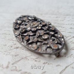 Broche XVIIIè Ancienne en Argent Pierres Du Rhin Georgian Silver Brooch