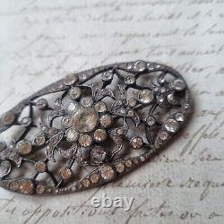Broche XVIIIè Ancienne en Argent Pierres Du Rhin Georgian Silver Brooch