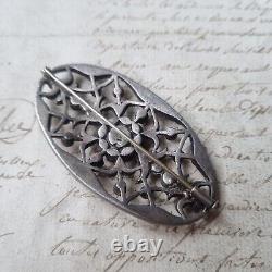 Broche XVIIIè Ancienne en Argent Pierres Du Rhin Georgian Silver Brooch