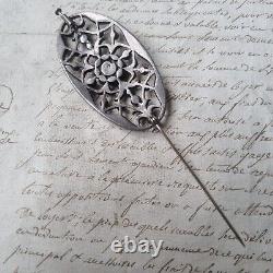 Broche XVIIIè Ancienne en Argent Pierres Du Rhin Georgian Silver Brooch