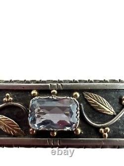 Broche argent massif Vermeil Vintage Vegetal Epoque 1930 Ancien Unisexe