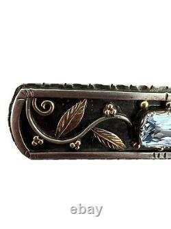 Broche argent massif Vermeil Vintage Vegetal Epoque 1930 Ancien Unisexe