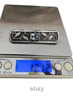 Broche argent massif Vermeil Vintage Vegetal Epoque 1930 Ancien Unisexe