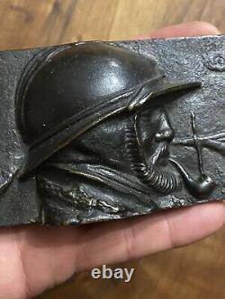 Bronze Plaque & WW1 & Soldat & militaria & Guerre & Ancien