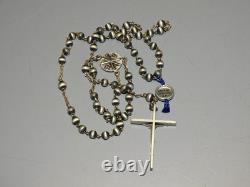 -CHAPELET ANCIEN ARGENT massif NEUF poinçon crabe & orfèvre RELIGION CHRIST