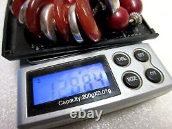 COLLIER ETHNIQUE ancien ARGENT massif 925 & CORNALINE perles VINTAGE necklace