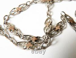 Chaine sautoir collier argent massif bijou ancien 19e siècle silver chain