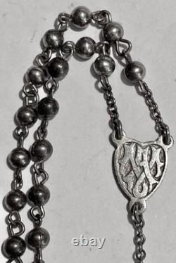 Chapelet Ancien 40 cm entièrement en argent massif 19 grammes