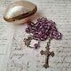 Chapelet Ancien Argent Massif Boite Ouf Nacre Xixè French Solid Silver Rosary