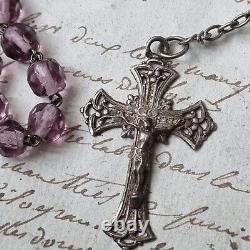 Chapelet Ancien Argent Massif Boite Ouf Nacre XIXè French Solid Silver Rosary