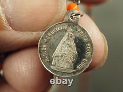 Chapelet Ancien Argent Massif Corail Rouge Provence Antique Silver Coral Rosary