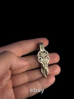 Châtelaine de montre ancienne en argent massif XIXe, chaîne porte-gousset