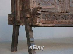 Coffre bois sculpté éléments anciens