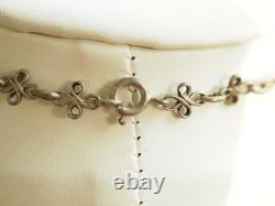 Collier Ancien Argent Massif Onyx Marcassites Antique Silver Necklace