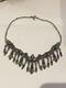 Collier Ancien Bijoux Kabyle Berbère En Argent Massif Emaille Corail Collier