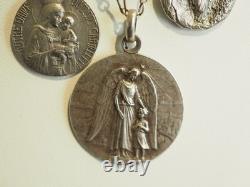 Collier Ancien Draperie Argent Massif Medaille Religieuse Antique Religious Neck Collier Ancien Draperie Argent Massif Medaille Religieuse Antique Religious Neck