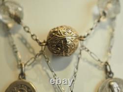 Collier Ancien Draperie Argent Massif Medaille Religieuse Antique Religious Neck