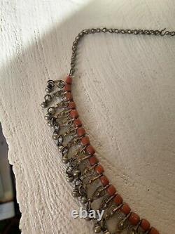 Collier Ancien Yemen Corail Argent Antique Yéménite Red Coral Silver Necklace