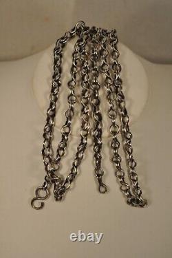 Collier Gros Sirop Ancien Argent Massif Antilles Bijou Regional Antique Chain