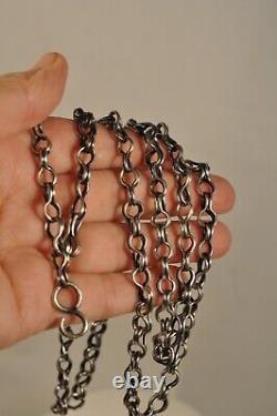 Collier Gros Sirop Ancien Argent Massif Antilles Bijou Regional Antique Chain