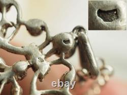 Collier Pendentif Ancien Art Nouveau Argent Massif Antique Necklace