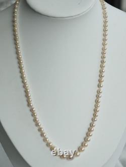 Collier Perles De Culture Ancien Fermoir Argent Massif Cultured Pearl Necklace