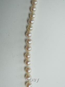 Collier Perles De Culture Ancien Fermoir Argent Massif Cultured Pearl Necklace