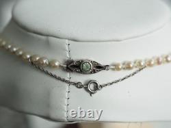Collier Perles De Culture Ancien Fermoir Argent Massif Cultured Pearl Necklace