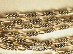 Collier Sautoir Ancien Argent Massif Vermeil Antique Large Silver Necklace 142cm