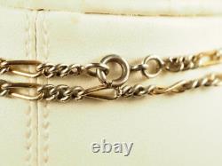 Collier Sautoir Ancien Argent Massif Vermeil Antique Large Silver Necklace 142cm