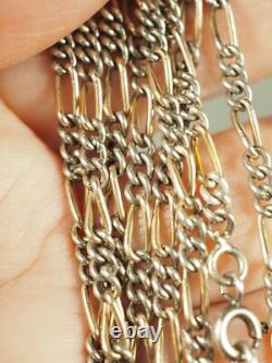Collier Sautoir Ancien Argent Massif Vermeil Antique Large Silver Necklace 142cm