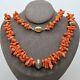 Collier Ancien En Argent Massif, Vermeil Et Corail, Bijou Vintage