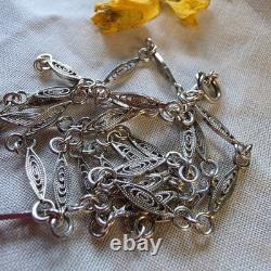 Collier ancien en argent 835 Maille filigranée délicate? 60 Cm
