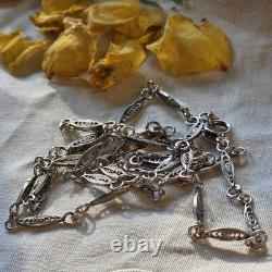 Collier ancien en argent 835 Maille filigranée délicate? 60 Cm