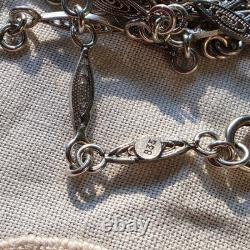 Collier ancien en argent 835 Maille filigranée délicate? 60 Cm