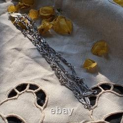 Collier ancien en argent 835 Maille filigranée délicate? 60 Cm