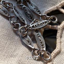Collier ancien en argent 835 Maille filigranée délicate? 60 Cm