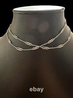 Collier argent massif ancien vintage Maille Olive 1900 Unisexe Chaine intemporel