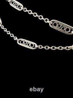 Collier argent massif ancien vintage Maille Olive 1900 Unisexe Chaine intemporel