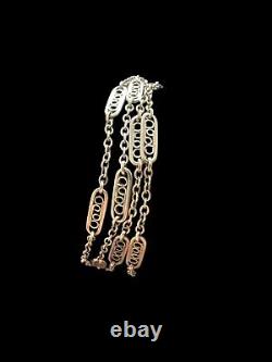 Collier argent massif ancien vintage Maille Olive 1900 Unisexe Chaine intemporel