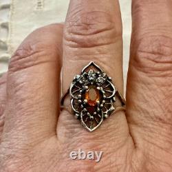 Createur Opale De Feu & Tanzanites Ancienne Bague Argent Massif