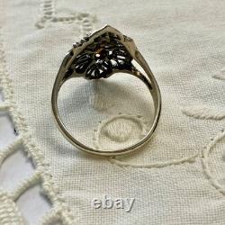 Createur Opale De Feu & Tanzanites Ancienne Bague Argent Massif