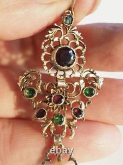 Croix Papillon Ancien Bijou Regional Normand Argent Massif Antique Silver Pendan