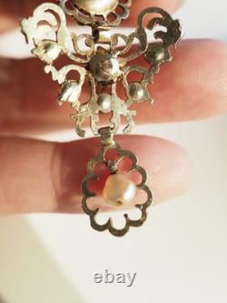 Croix Papillon Ancien Bijou Regional Normand Argent Massif Antique Silver Pendan