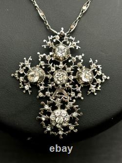 Croix Regionale Ancienne Argent Massif Antique Silver Cross Pendant