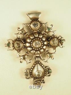 Croix Regionale Ancienne Quadrille Normande Argent Massif Silver Antique Cross