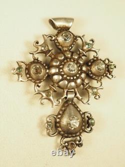 Croix Regionale Ancienne Quadrille Normande Argent Massif Silver Antique Cross