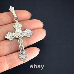 Croix pectorale ancienne 1882 argent massif orfèvre Blot & Cie Lyon bel état