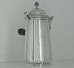 ÉMILE PUIFORCAT ANCIEN CHOCOLATIÈRE ARGENT MASSIF MINERVE 769gr LOUIS XVI RUBAN